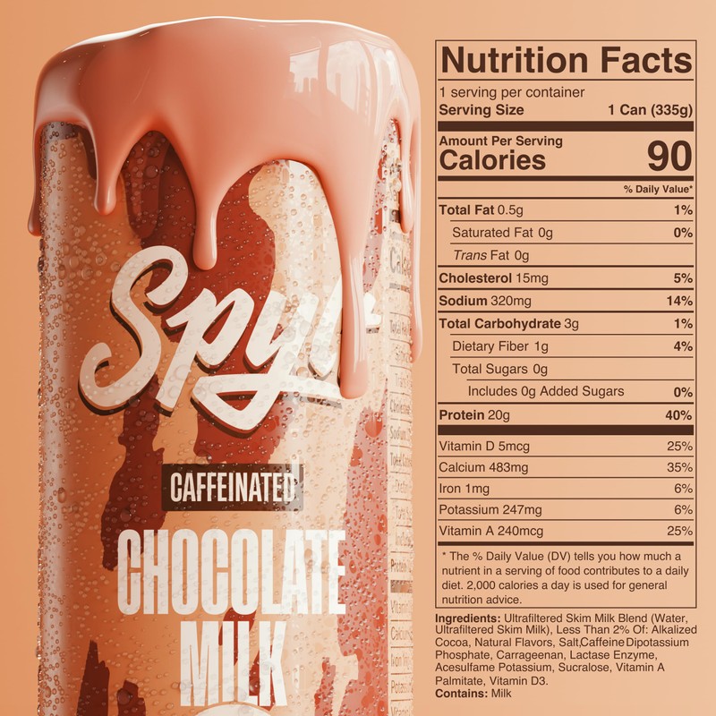 Spylt High Protein Chocolate Milk with 60mg Caffeine & 20g