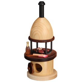 DWU Wood Turning Workshop Uhlig, Handmade Smoker Oven, Traditional Smoker from the Ore Mountains, Christmas Decoration, 24 cm, Grill Oven