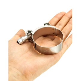 QWORK 1.5" T-Bolt Hose Clamp Stainless Steel, Working Range 46mm-52mm for 1.5" Hose ID, Turbo Intake Intercooler Clamp, 10 Pack