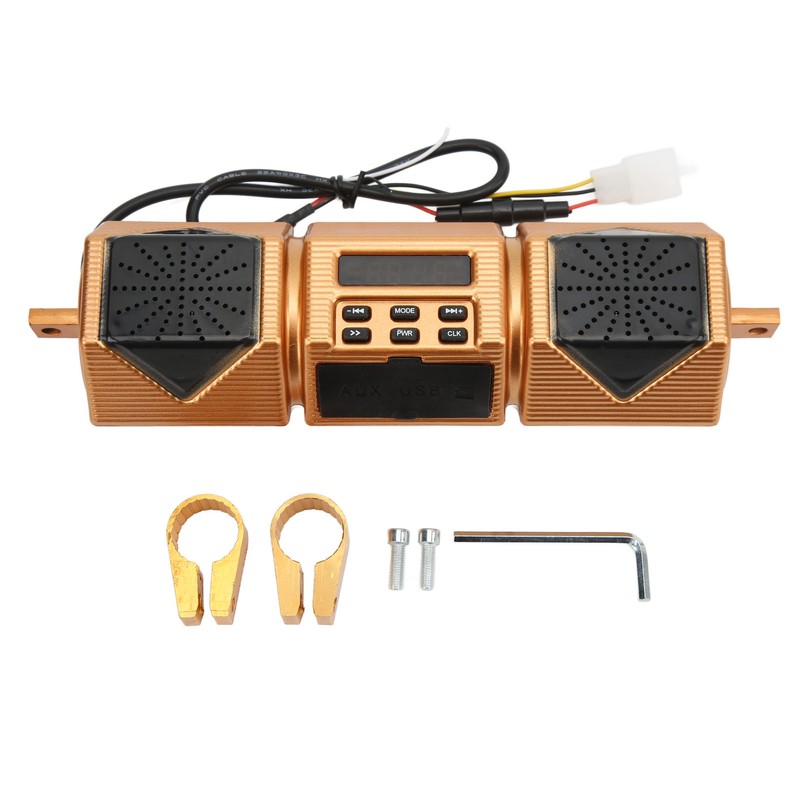 Motorcycle Stereo Speaker Handlebar Mount MP3 Music Player IP54 Waterproof