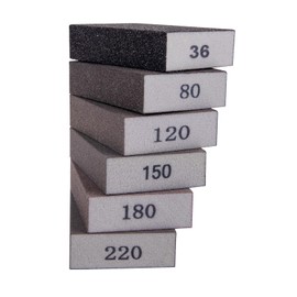 Sanding sponges 6 Grits(36-80-120-150-180-220),Sanding Blocks,Sand Paper Sandpaper for Walls,Wet and Dry Blocks Sandpaper,Flexible Sanding Block for Metal,Sandpaper for Wood,Sandpaper block-6pcs