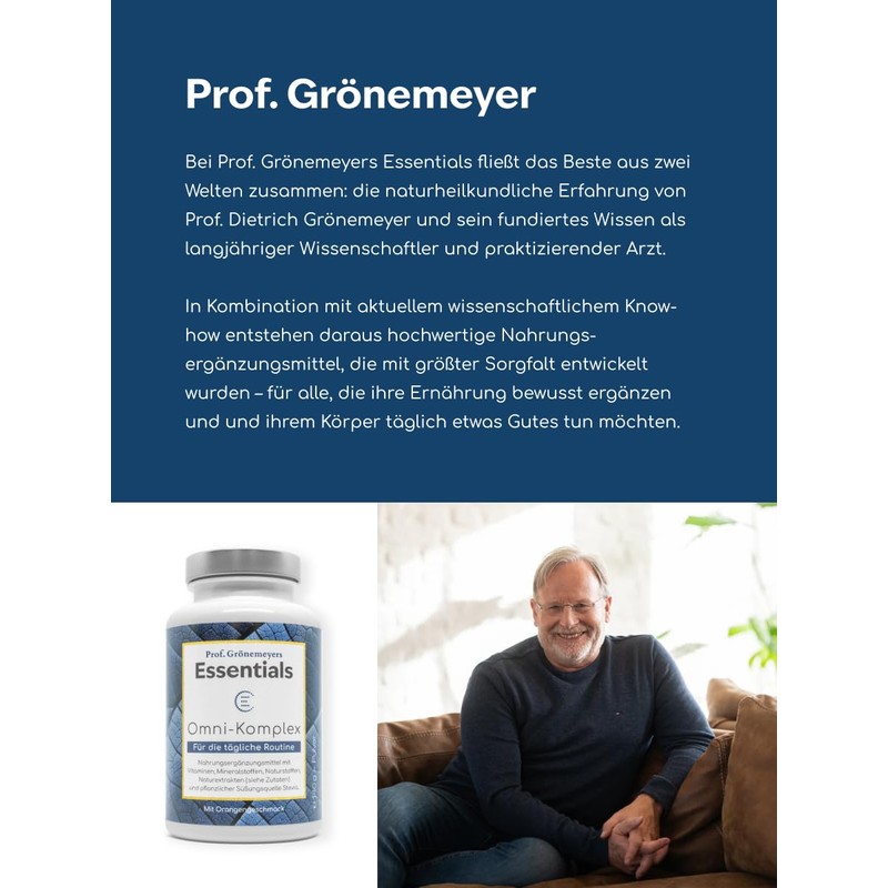 Prof. Grönemeyer Essentials "Omni Komplex" - 13 Vitamine, 5 Mineralstoffe,