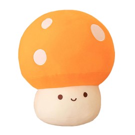 Maxpetus Cute Little Mushroom Pillow Decorative Room Pillow Cute Emoji Mushroom (11.8in, Orange)