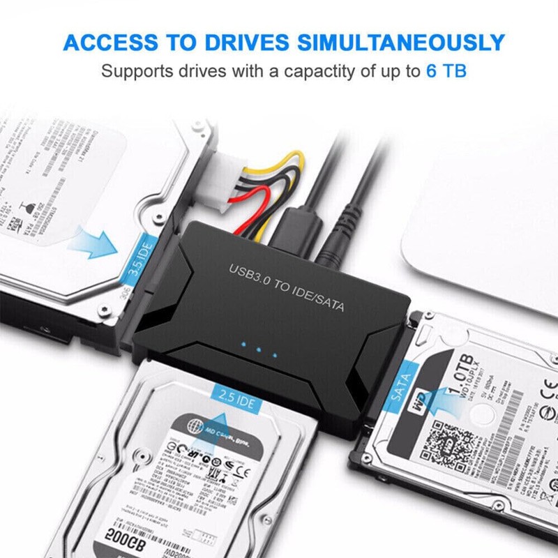 Universal USB 3.0 IDE/SATA Converter 5V/2A External Hard Drive Adapter