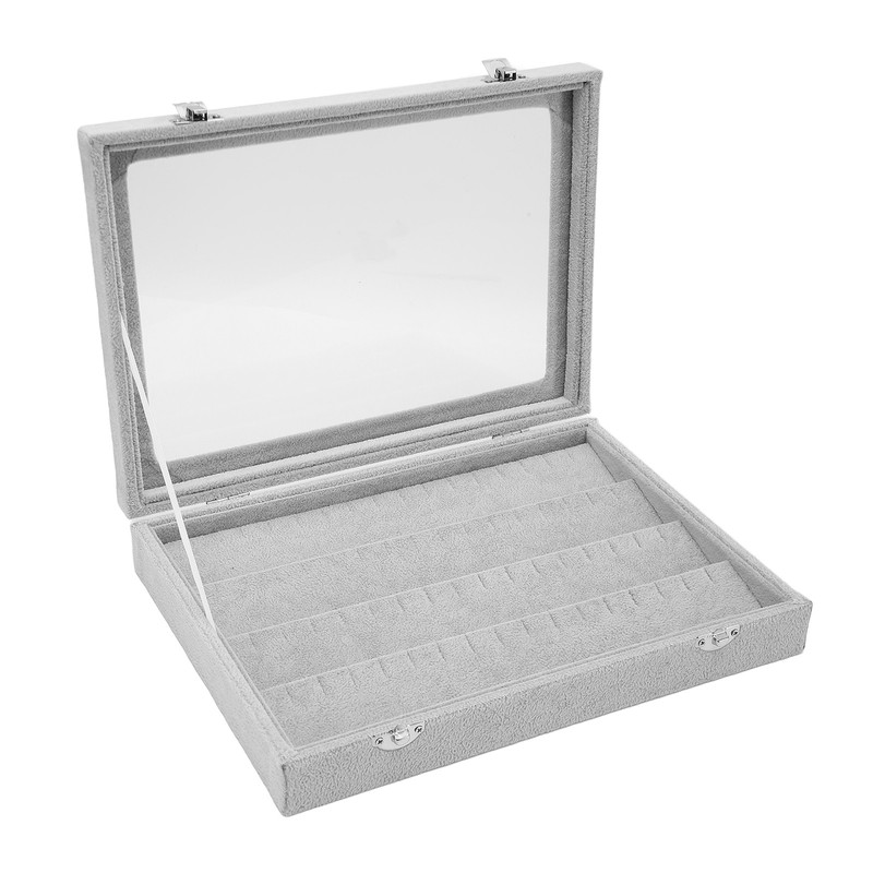 Pin Display Case Transparent Glass Dustproof Pin Collection Display Box