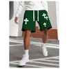 VIPWOLF - Pantalones cortos con estampado de cruz para hombre,