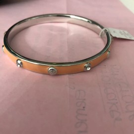 lia sophia Women’s Bracelet Lia Sophia studded enamel Non Stretch Silvertone Peach Fashion