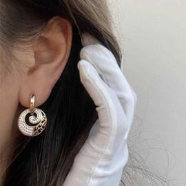 boutique Spectacular Unique Micro Pave Round Drop Earrings