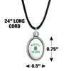 Marshall Bison Antiqued Oval Charm Pendant with Black Satin Cord