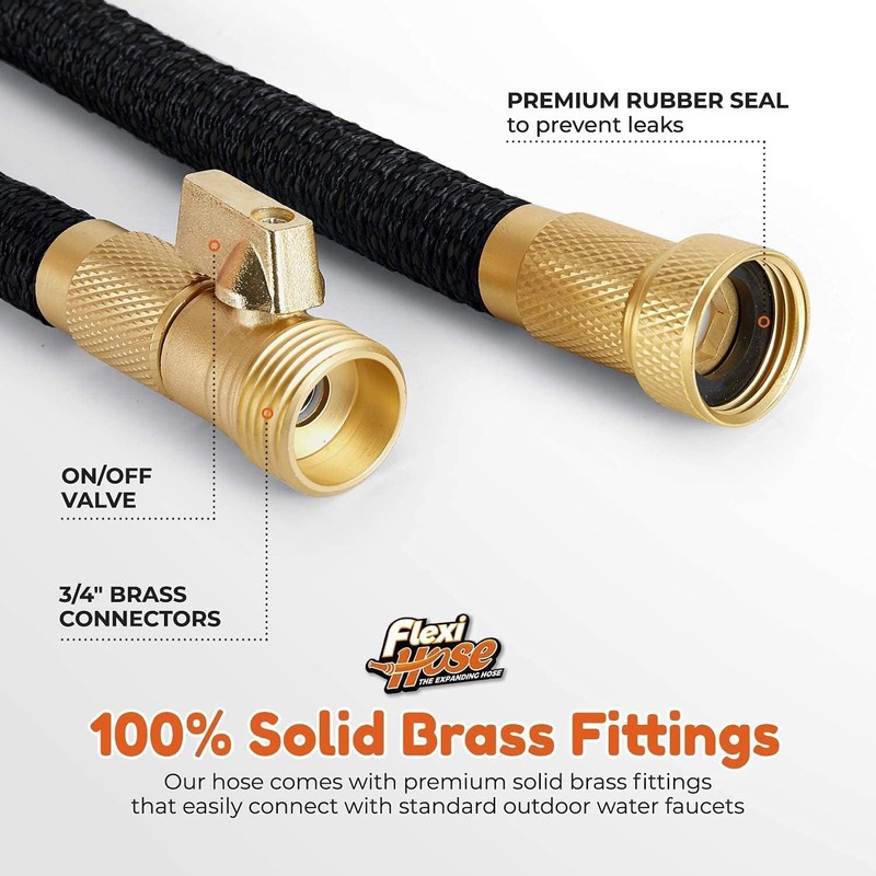 Flexi Hose Expandable Garden Hose with 8 Function Nozzle, 100FT