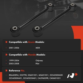 A-Premium 2 x Rear Forward Lower Control Arms, with Bushing, Compatible with Honda Pilot 2003-2008, Odyssey 1999-2004 & Acura MDX 2001-2006