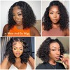 14 Inch Human Hair Bob Wig 4x4 Curly Glueless Wig