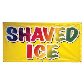 4 Less Co 2x4 Feet SHAVED ICE Banner Sign With Grommet Polyester Fabric - yb