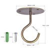 sourcing map Ceiling Hooks Wall Mounted 65mm Round Plate Iron
