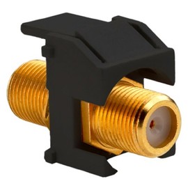 Legrand - On-Q WP3480BK Recessed Gold FConnector, Black