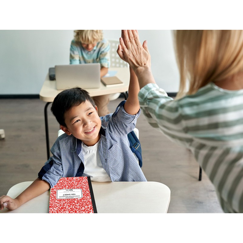 EPI Wide Ruled Marble Composition Notebook, Red, 100 Sheet, 12-Pack