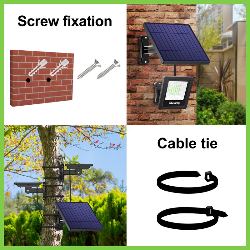intelamp Solar Lights Outdoor, 4400mAh Solar Powered Flood Lights, Security