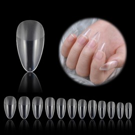 YEJAHY 240 Stück Mandel-Nagelspitzen, transparente Acryl-Nägel, mittlere Nägel, für weiche Nagelkunst-Gel-Nagelverlängerungen, keine Feile erforderlich, für Nagelkunst-Salons und Heimwerker – 12