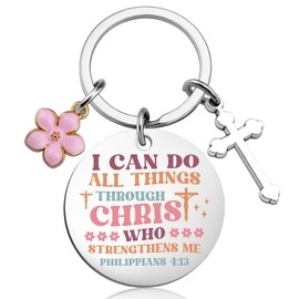 Qiubewi Cross Keychain for Women Jesus Keychain Bible Accessories Women Christian Gifts for Women Girls Bible Gifts for Women Faith Based Gifts for Women Christian Stuff