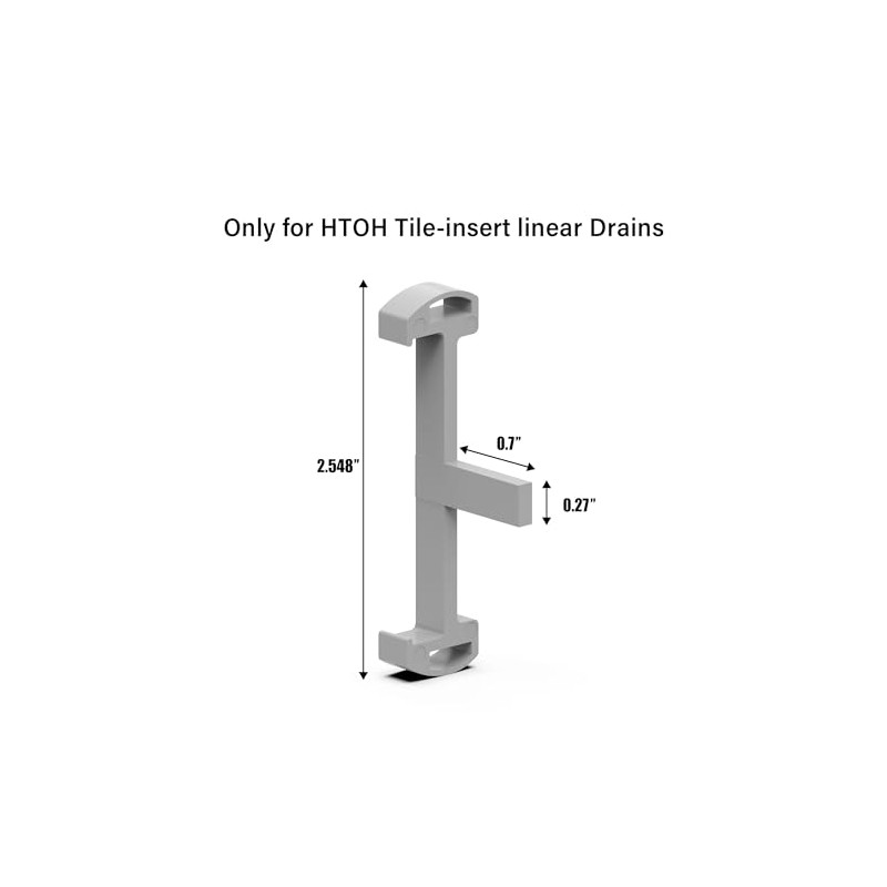 HTOH Plastic Linear Drain Clip Tile Tray Support Grey Plastic