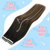 sunny hair Extensiones Cabello Real 14in Ombre Balayage Roots Negr