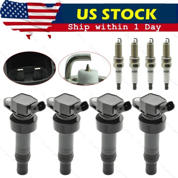 CNPAPC 4x Ignition Coils 4x Spark Plugs For 12-19 Hyundai