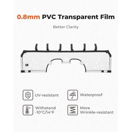 KEMIMOTO Soft Rear Windshield Compatible with Can-Am Maverick R 2024+ Rear Windshield Back Window PVC Full Windscreen Dustproof Rainproof Replace OEM 715007317