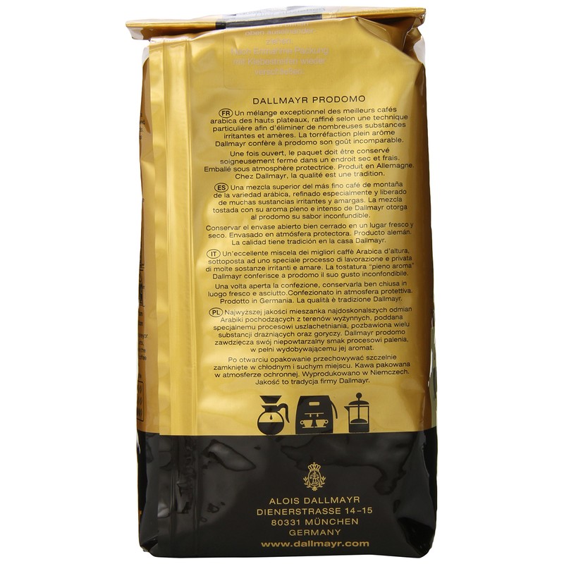 Dallmayr Gourmet Coffee, Prodomo (Whole Bean), 1.1 Pound (Pack of