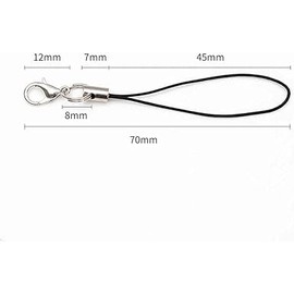 ZGLUZP 20 Pcs Black Mobile Phone Rope Strap Charm Lariat Lanyard with Lobster Clasp Cords for Cellphone/USB Drive/Keychain/DIY Jewelry Accessories (Black)