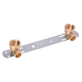 Aqbau® Mounting Unit, Mounting Plate, Wall Plate for Bathroom Taps, Water Drinking Water, Brass Metal, Mounting Plate Water Connection 1/2 x 15 mm, Distance Distance of 150 mm