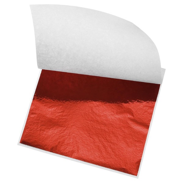 MECCANIXITY Gold Leaf Foil Sheet, Red Leaf Papers, 3.3 Inch