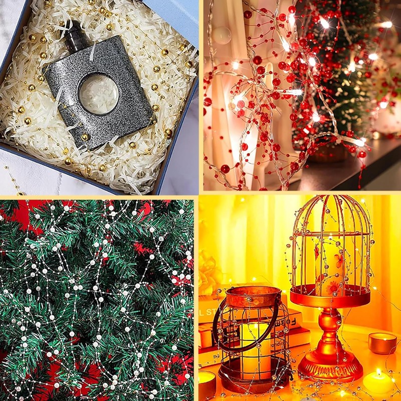 PacuM Artificial Pearls String Beads Chain, 18 Pc/70 Feet Pearl