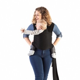 Mãe Baby Fular Ergonómico suave Bebé y Recién Nacido | Portabebé | Hasta 10Kg | Hecho 100% en México | Color Negro | Baby Wrap