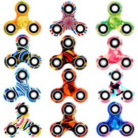 SCIONE Fidget Spinner 12 Pack ADHD Stress Relief Anxiety Toys Fidget Spinners Gift for Kids and Adults Graduation Gifts Finger Toy with Bearing Focus Fidget Restless Colorful Hand Spinner
