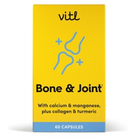 Vitl Bone & Joint Supplement - 60 Capsules - with Calcium, Manganese, Hydrolysed Type II Collagen & Turmeric - Maintenance for Joints, Bones & Cartilage - Support Mobility & Flexibility