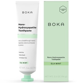 Boka Fluoride Free Toothpaste, Nano Hydroxyapatite Toothpaste, Appropriate for Sensitive Teeth - for Adult, Kids Oral Care - Ela Mint Flavor, 1.3 Fl Oz 2Pk US Manufactured