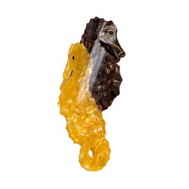Fantasy Sea Horse Hair Clip,Acetate Hair Clip,Small Claw Clip for Women,Orange, 1 Count (Pack of 1)