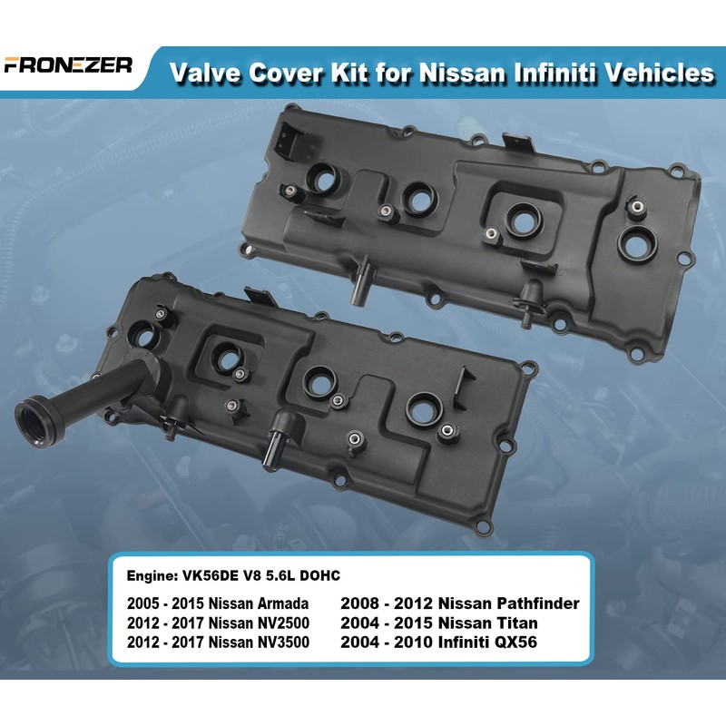 Engine Valve Cover Set with Gaskets, Bolts, Oil Filler Cap,