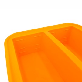 NAKTOW 2-Cup Silicone Freezer Tray with Lid - 2 Pack - Make 4 Perfect 2-Cup Portions - Easy Release Molds for Food Storage & Freeze Soup, Broth, Stew or Sauce Color Orange