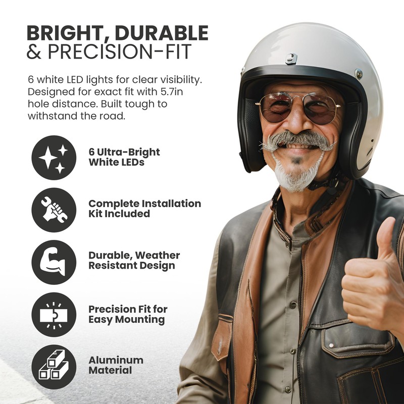 Radiantz Motorcycle License Plate Frame with 6 White LED Lights,