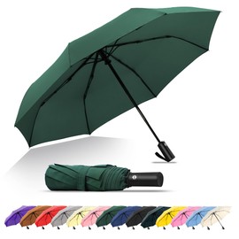 SoulRain Umbrellas for Rain, Durable & Compact Umbrella, Backpack, Purse, Portable Umbrella for Travel - Auto Open Close Strong Fiberglass(Green)