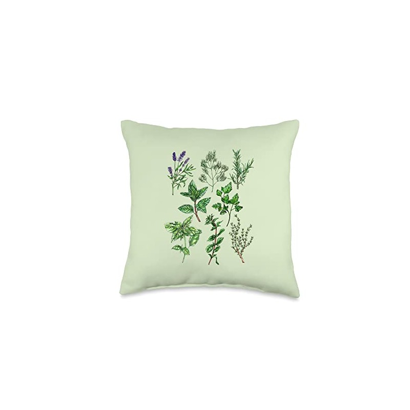 Herbs // Basil, Dill, Lavender, Mint & Oregano Throw Pillow