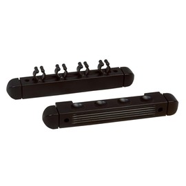 Winsport Billiard Cue Wall Mount 2 Pieces for 4 Cues Billiard Cue Holder Made of High-Quality Rubberwood/Wood Black