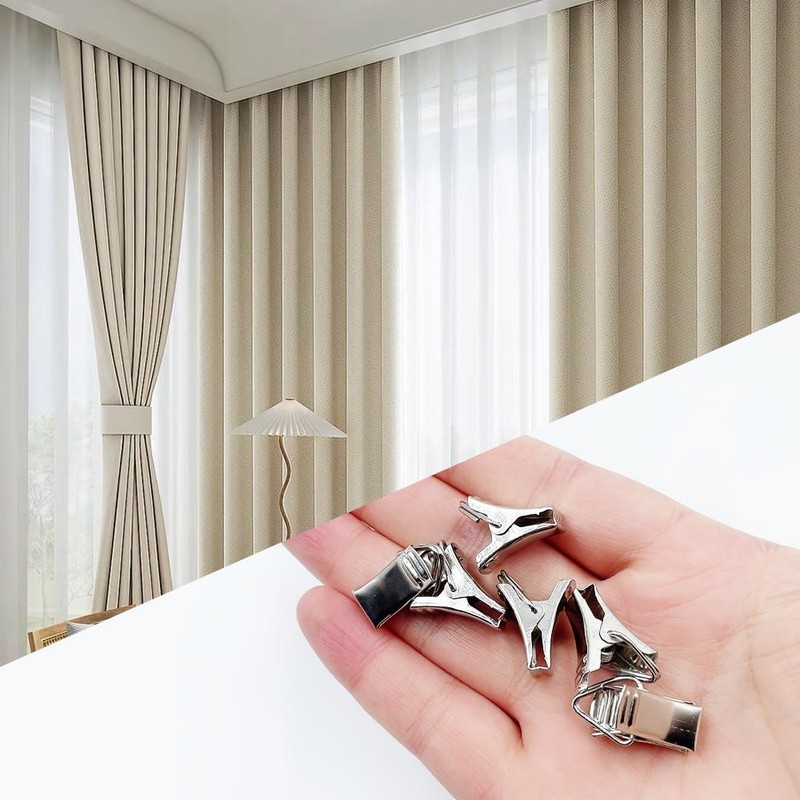 UMCHU Pack of 100 Curtain Clips, Stainless Steel Clips Hooks