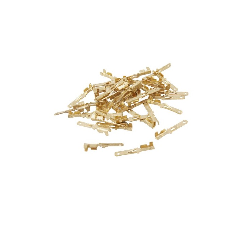 uxcell 2.8mm Wiring Connectors Male Spade Crimp Terminals 40pcs Gold