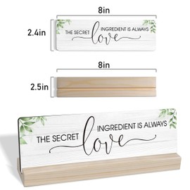 Motivational Home Office Desk Decor Sign, Coworker Gifts for Women Men Positive Quotes Empath Gifts, Wooden Stand Sign-Secret Ingredient Always Love, Funny Work Humor Office Supplies-i037