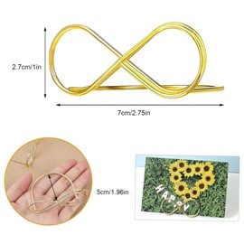 20 Pcs Table Number Holder Stands,Bow Shape Wedding Table Number Holder Stands, Photo Holder Pictures Stand Clips for Weddings Anniversary Birthday Party Dinner Buffets Office Place Cards （Gold）