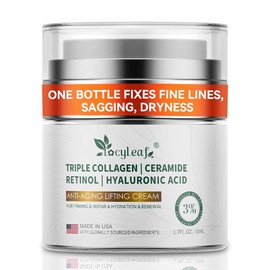 Retinol Cream, Anti-Aging Face Moisturizer, Anti-Wrinkle, Smooth Fine Lines, Hydrating, Collagen, Hyaluronic Acid, Day and Night Skin Care, Suitable for Face and Neck -Made in USA-1.7 fl oz