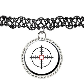 Arthwick Store Vector Illustration of a Crosshair Image from Gun Choker Pendant Charm Necklace