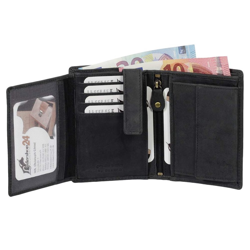 Luxury Leather Biker Wallet with Chain Biker Purse 10 cm